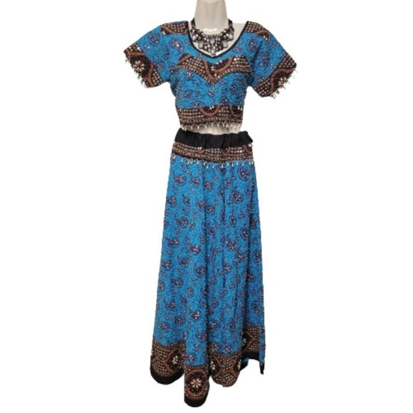 Blue Lehenga Skirt Blouse Set Indian Costume Party Indian Wedding Guest Dress - Picture 2 of 16